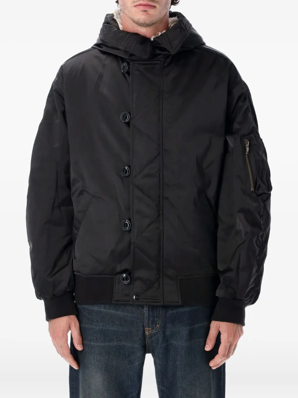 MARANT Elroy button hooded jacket | Black | Image 1