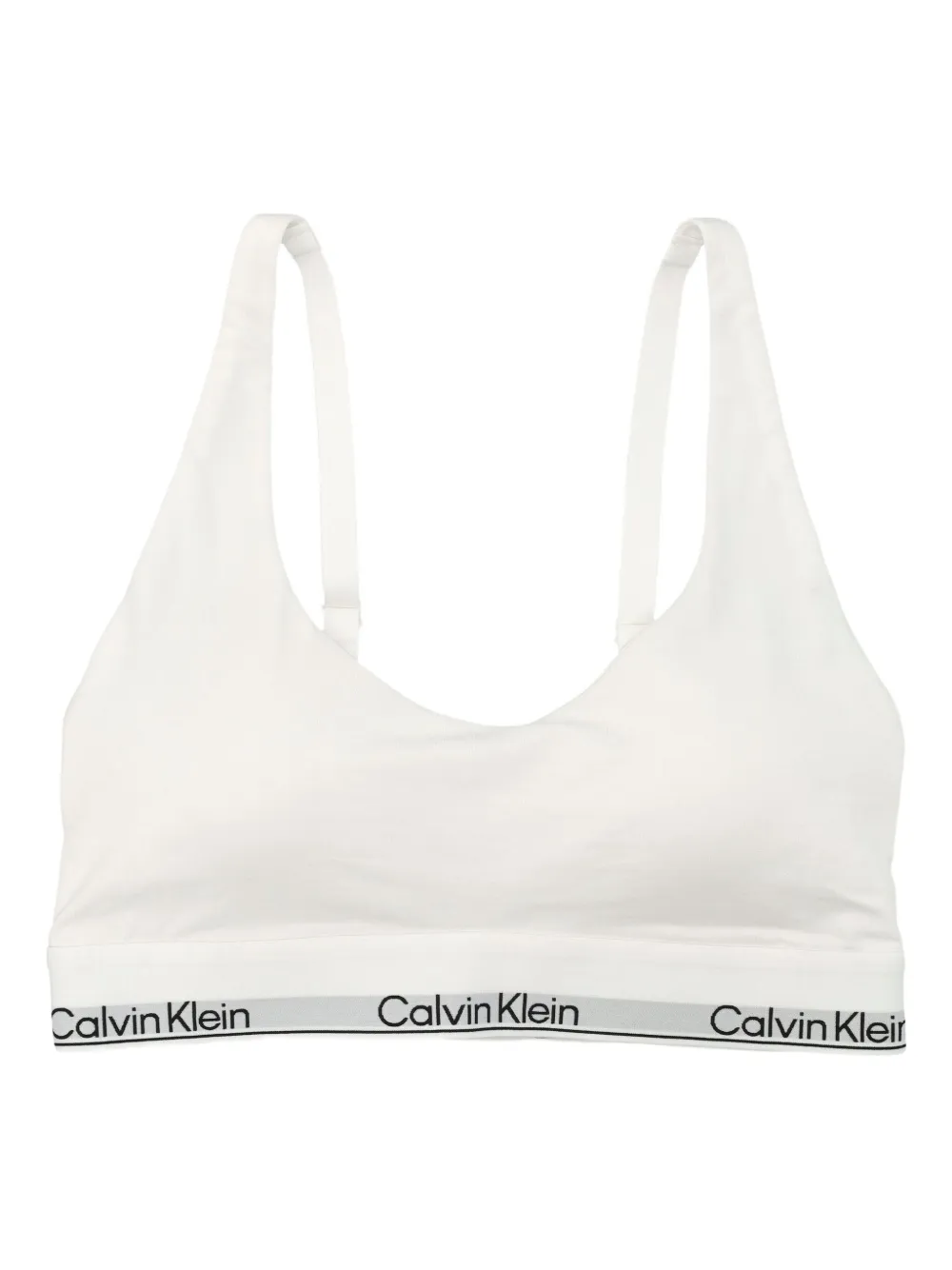 Calvin Klein Logo-band Bra In White