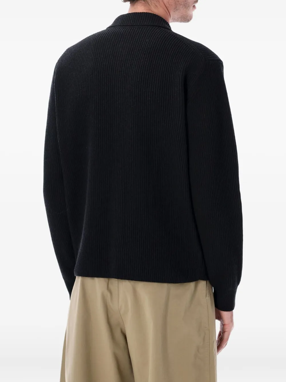 Auralee Luxurious Wool Long Sleeve Cardigan In Multi