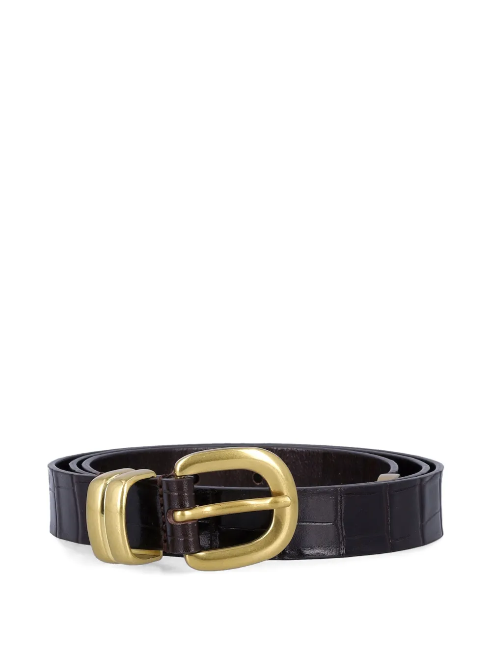 By Malene Birger embossed buckle belt - Bruin