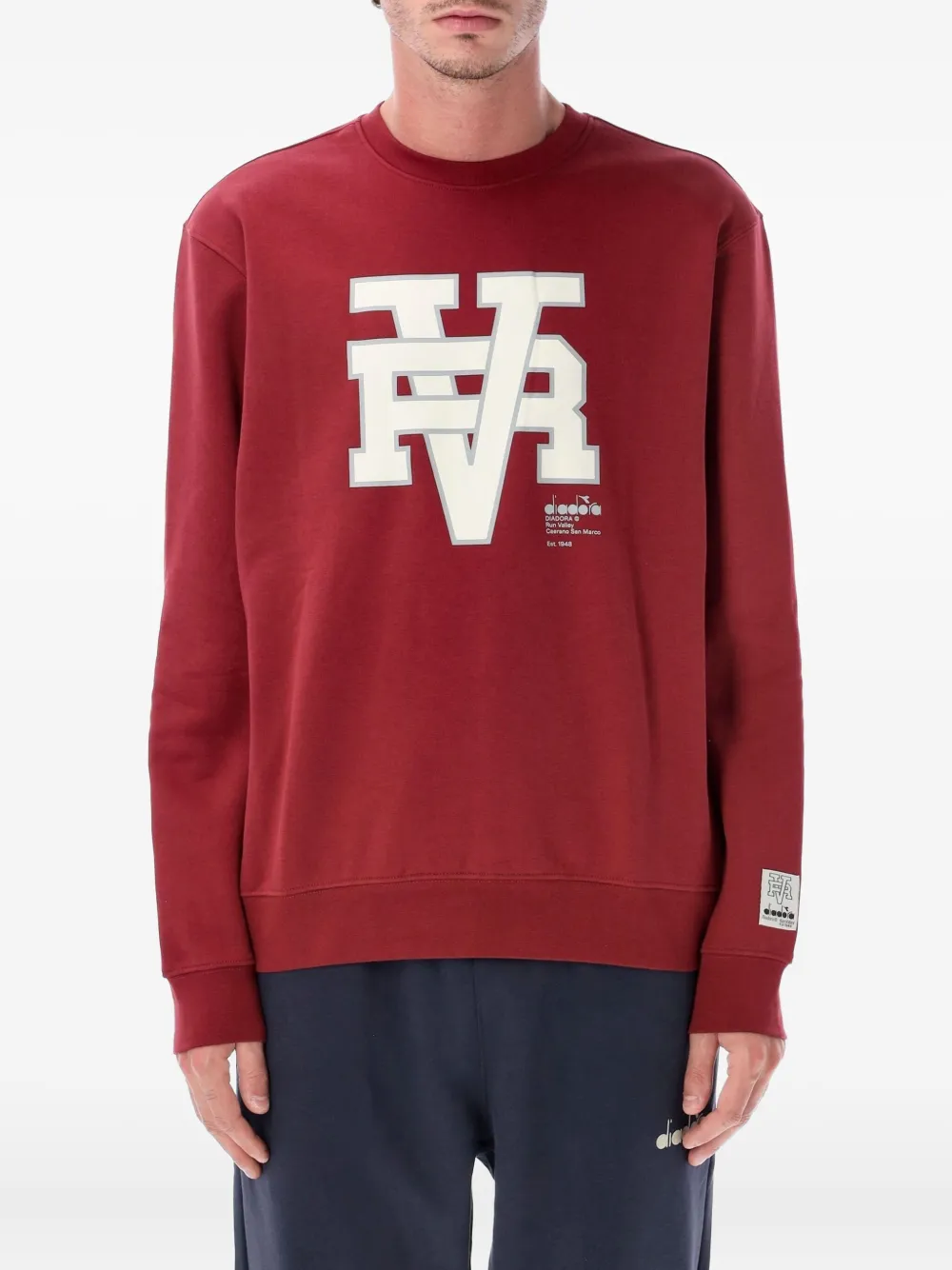 Diadora Run Valley logo graphic sweatshirt | Red | Image 1
