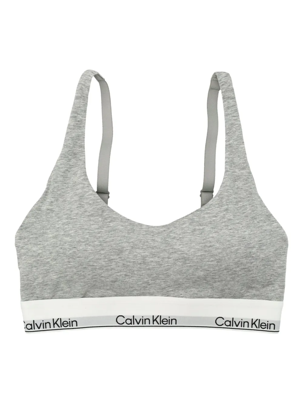 Calvin Klein Logo Band Bra In Gray