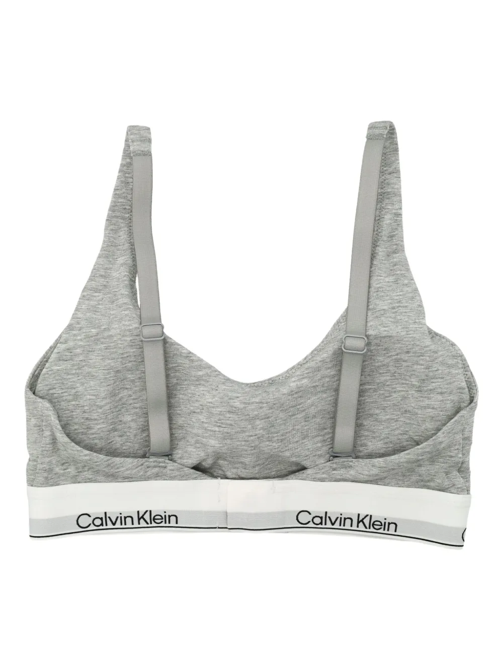 Calvin Klein Logo Band Bra In Gray
