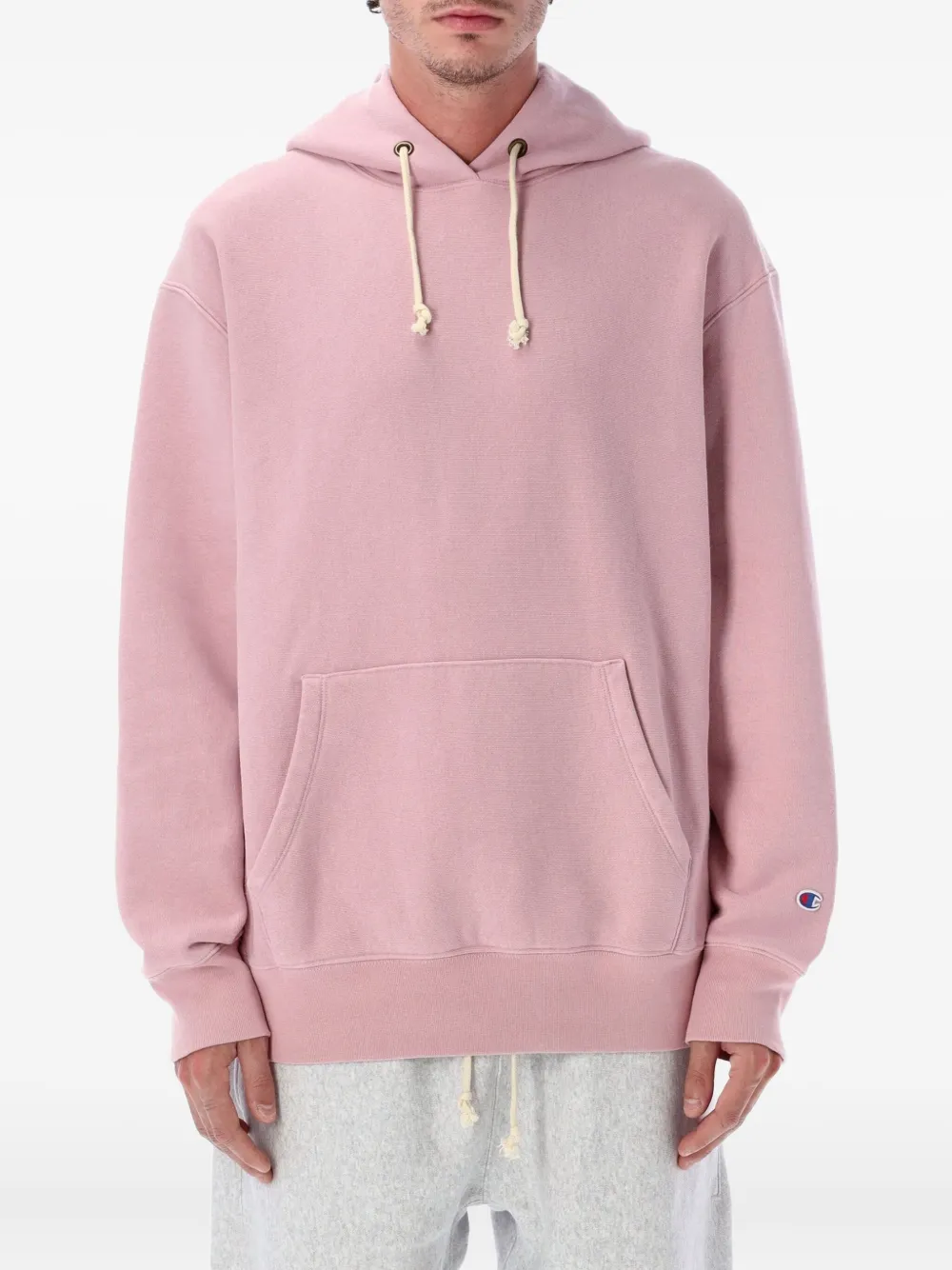 Champion logo-patch hoodie | Pink | Image 1