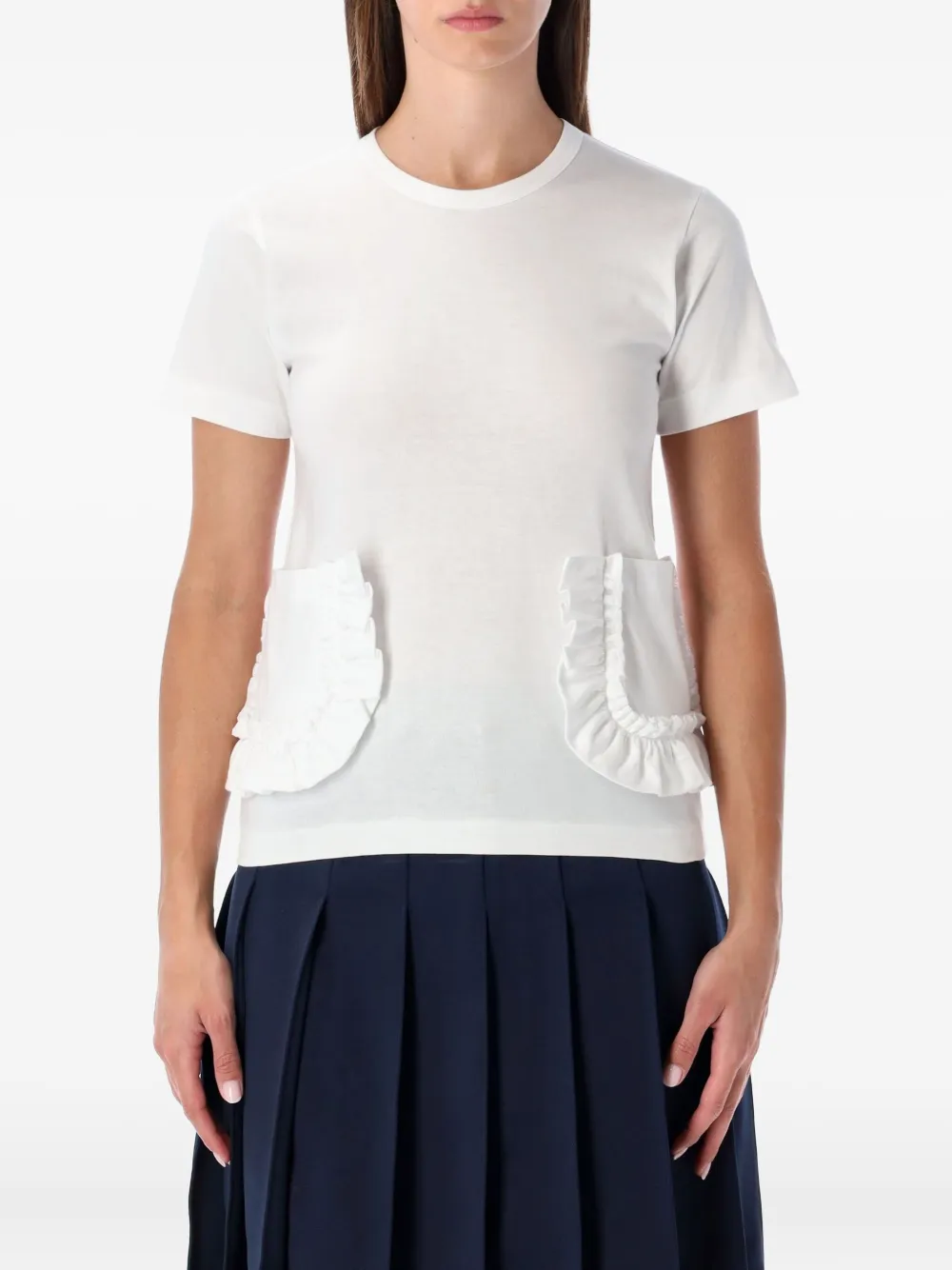 Comme Des Garçons Girl ruffled pocket top | White | Image 1