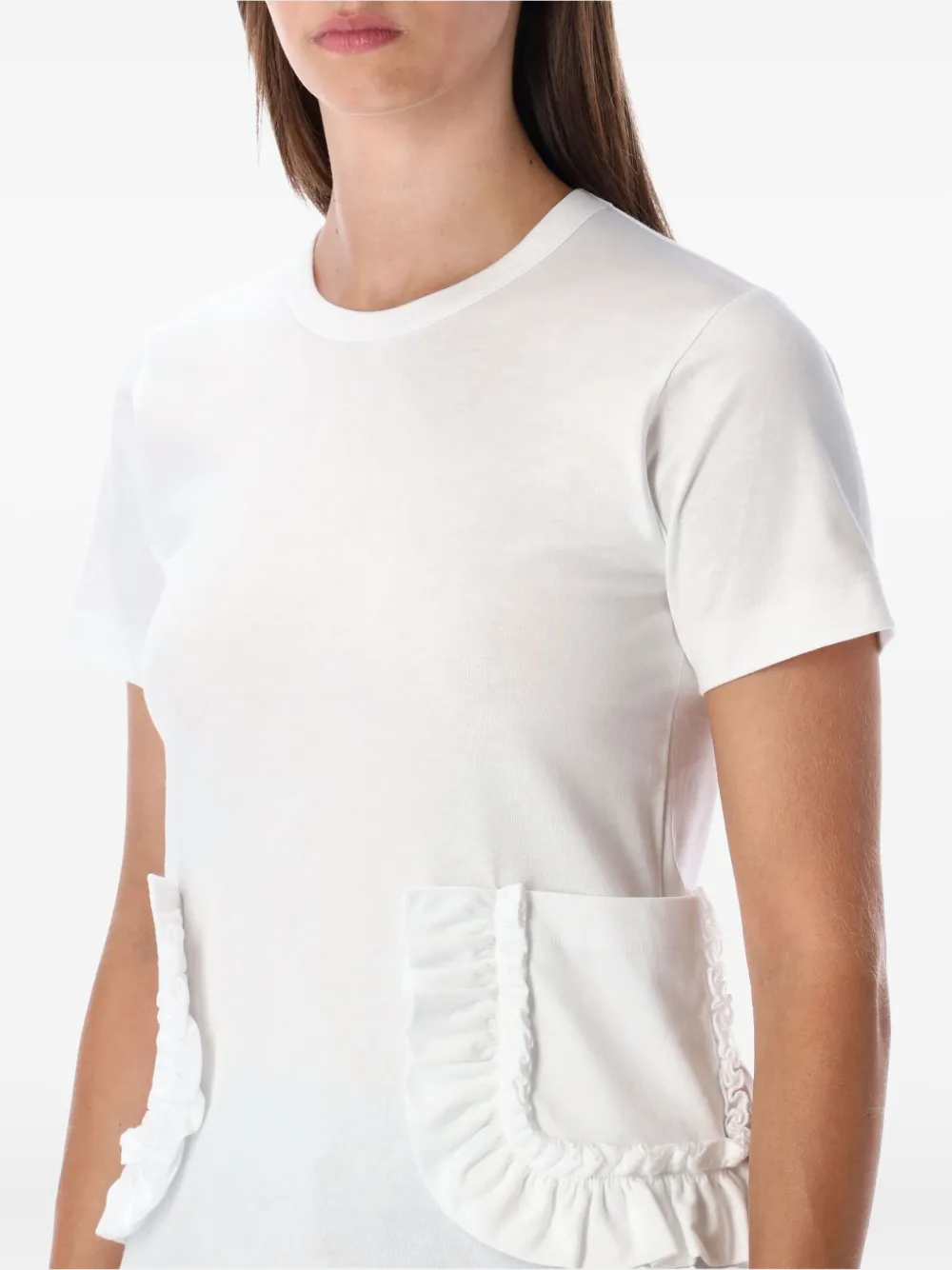 Comme Des Garçons Girl Top met ruche zak Wit