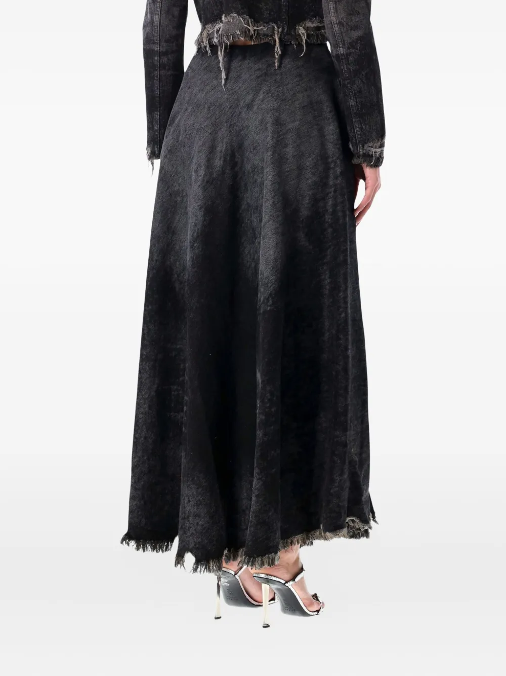 Diesel frayed buckle skirt - Zwart
