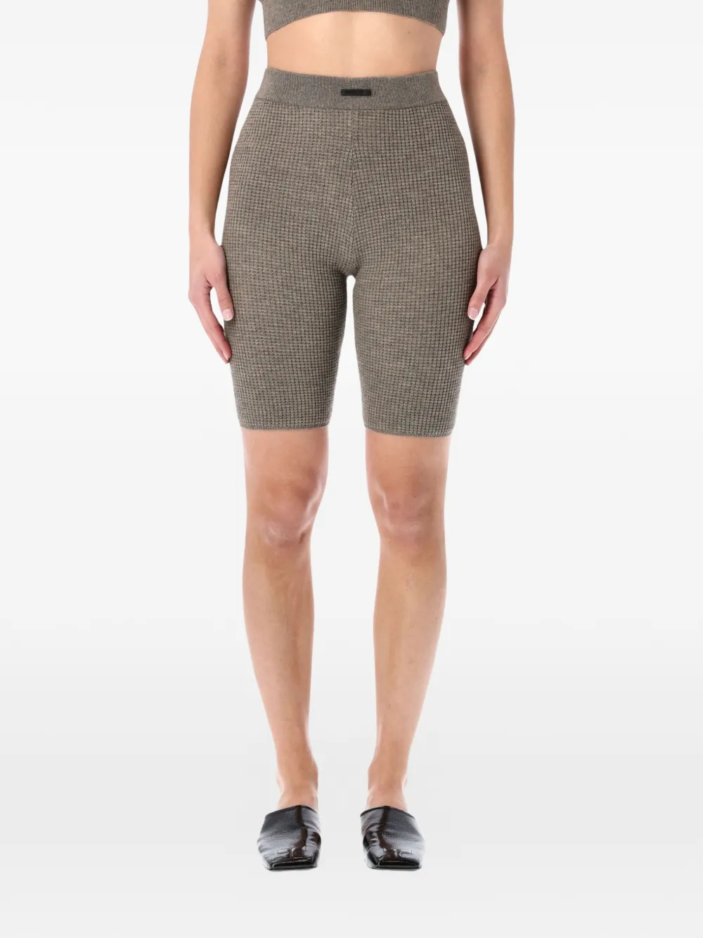 FEAR OF GOD ESSENTIALS waffle-knit shorts - Braun