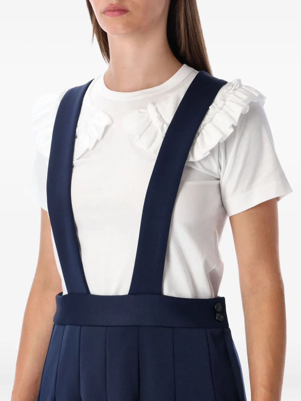 Comme Des Garcons Girl Pleated Pinafore Dress In Blue