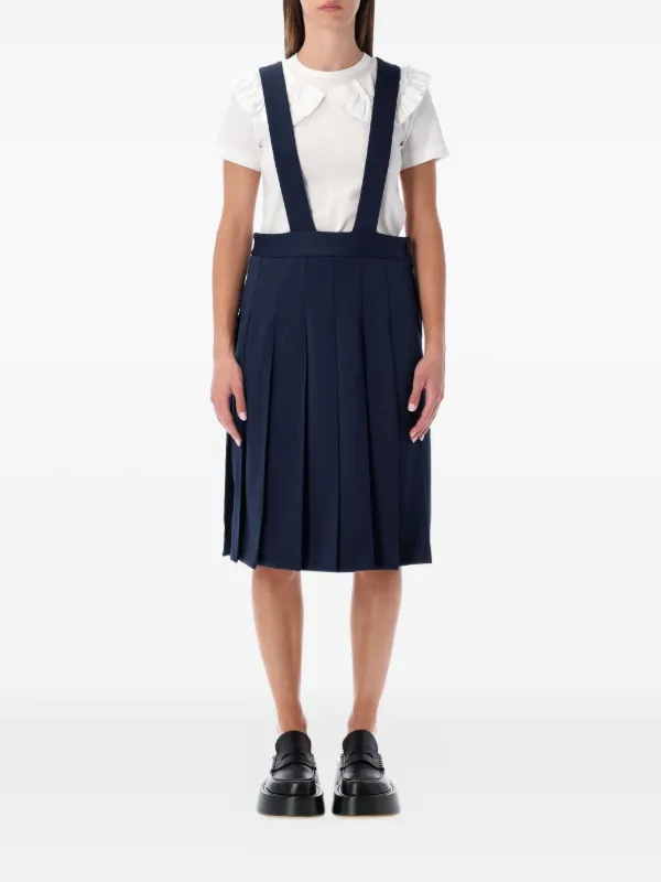 Comme Des Garons Pleated Pinafore Dress - Blue