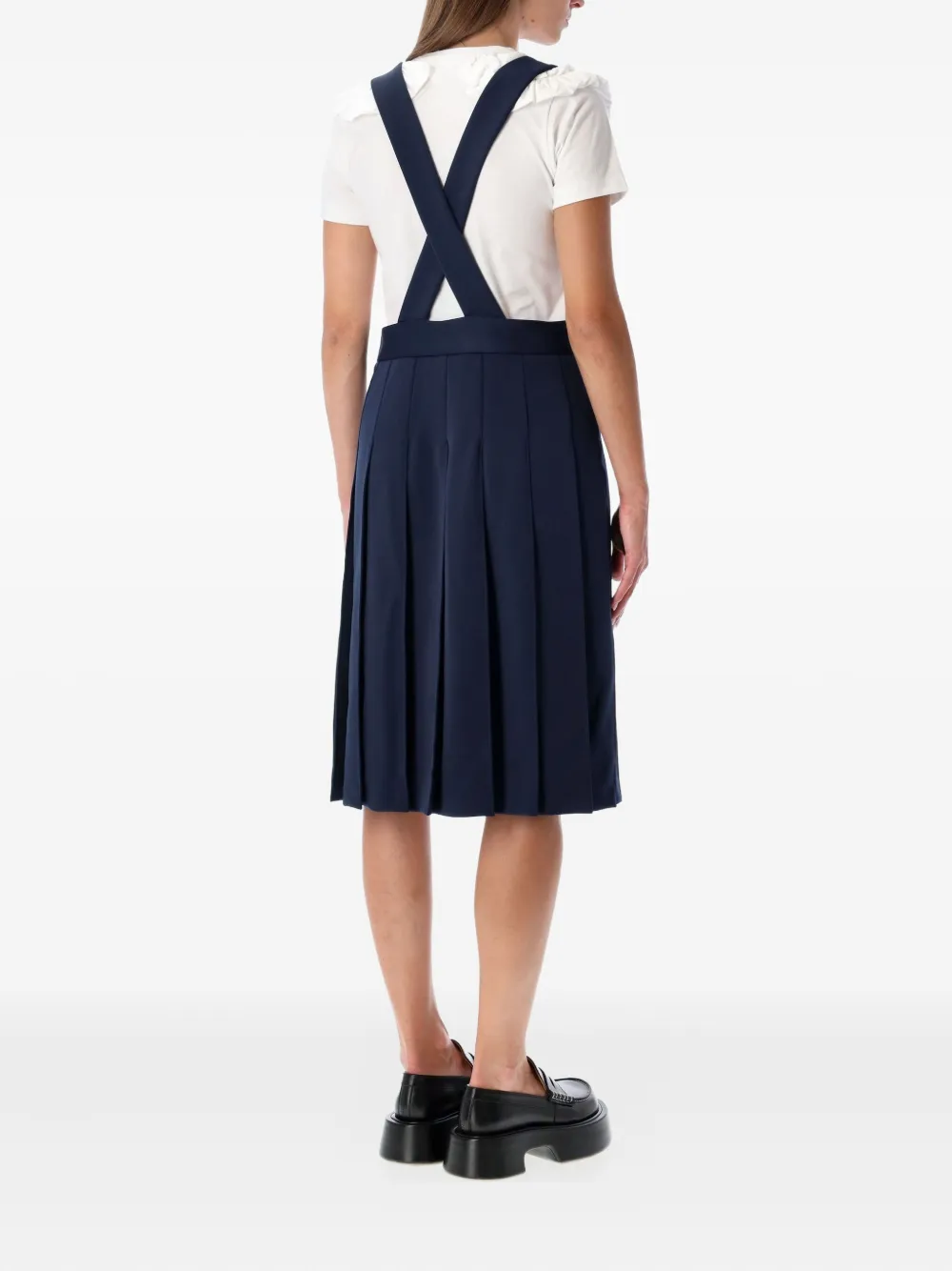 Comme Des Garçons Girl pleated pinafore dress - Blauw