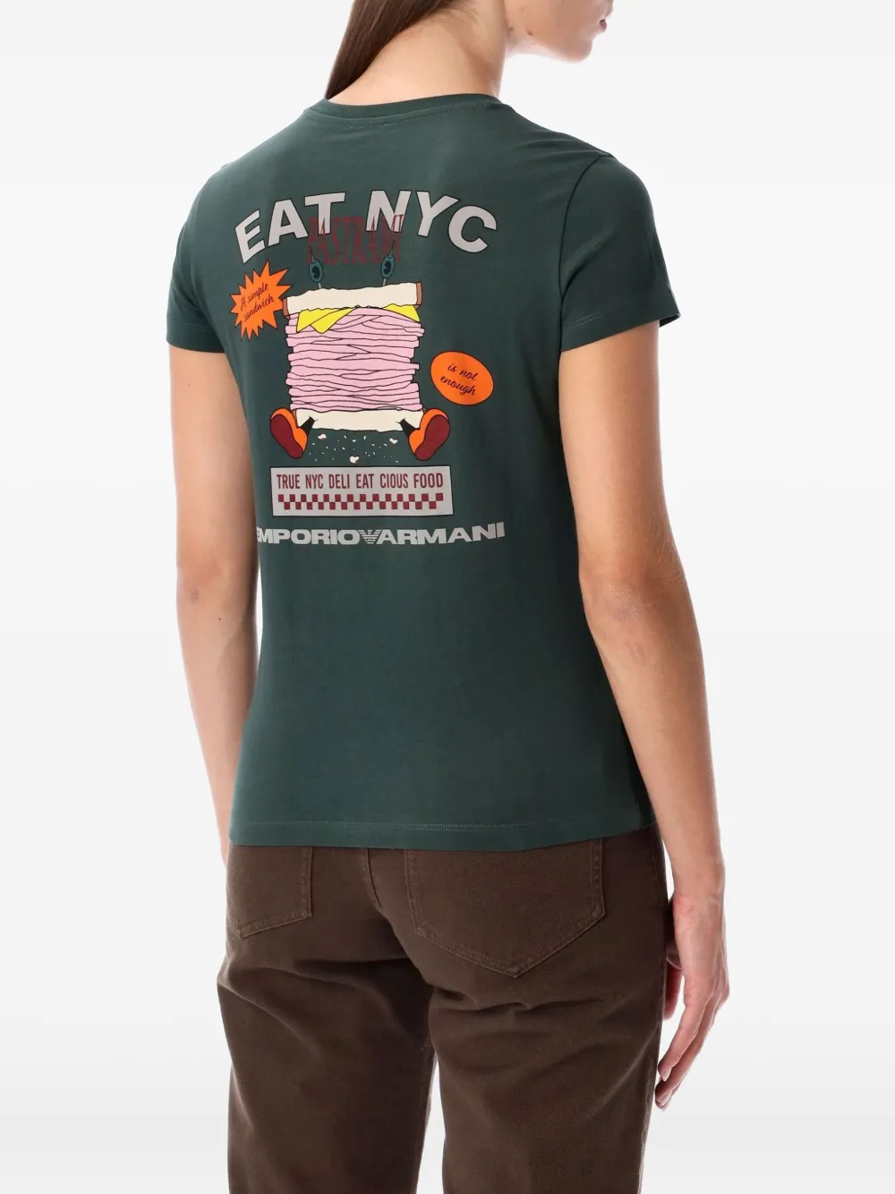 Emporio Armani New York Capsule Collection Oversized Printed Jersey T-shirt In Green