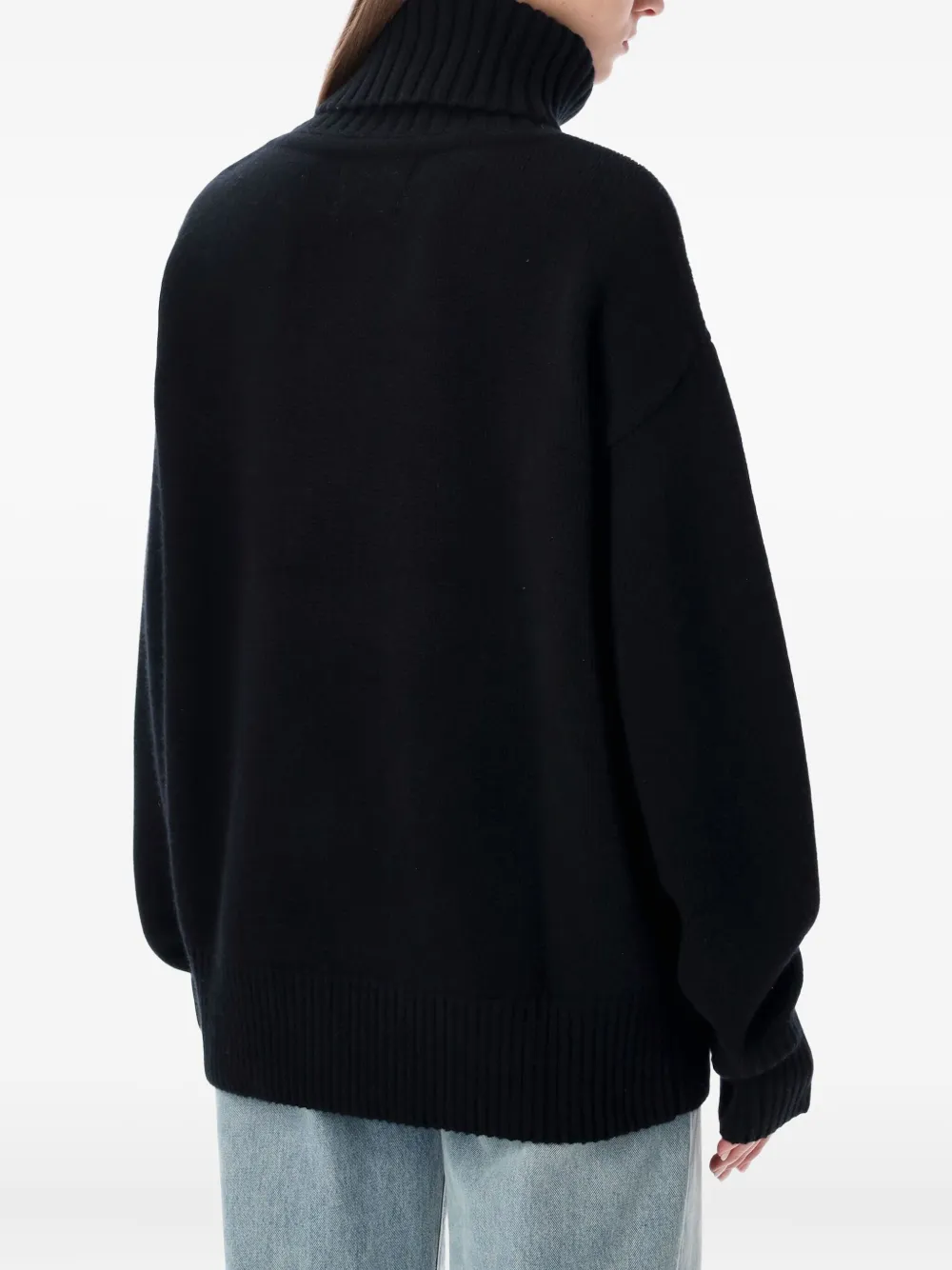 Extreme Cashmere Roll-neck Dropped-shoulders Sweater In Black