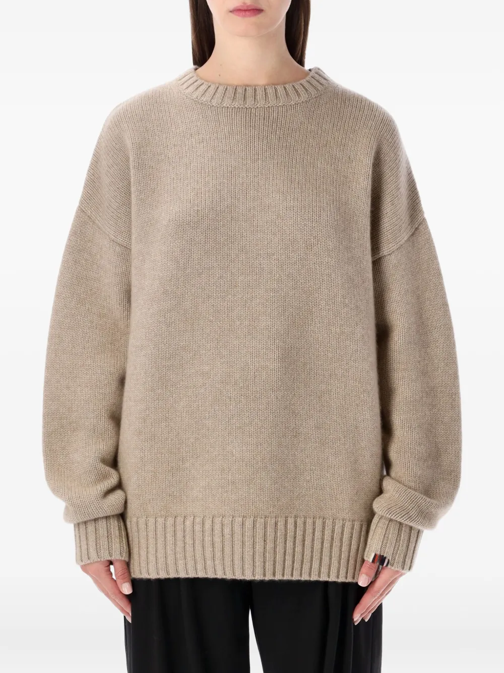 Extreme Cashmere Long-sleeve Crew-neck Sweater In Neutral