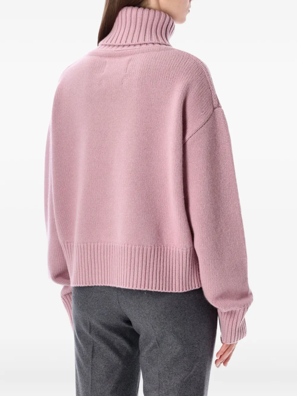 extreme cashmere Geribbelde coltrui Roze