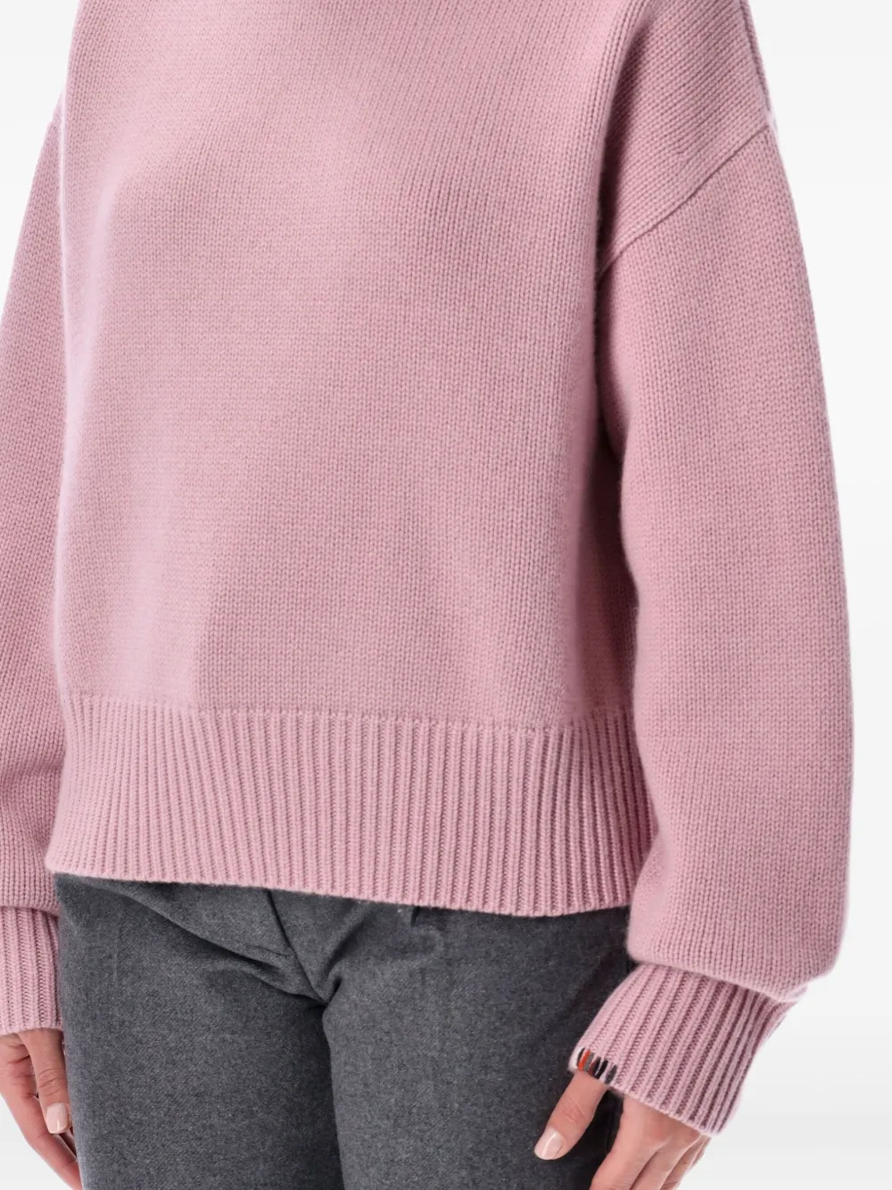 extreme cashmere Geribbelde coltrui Roze
