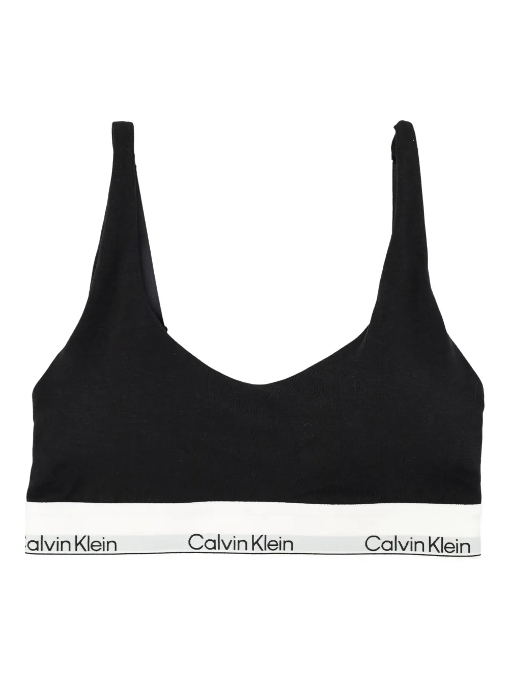 Calvin Klein Logo-band Bra In Black