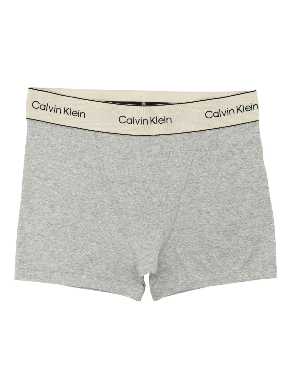 Calvin Klein Logo-print Briefs In Gray