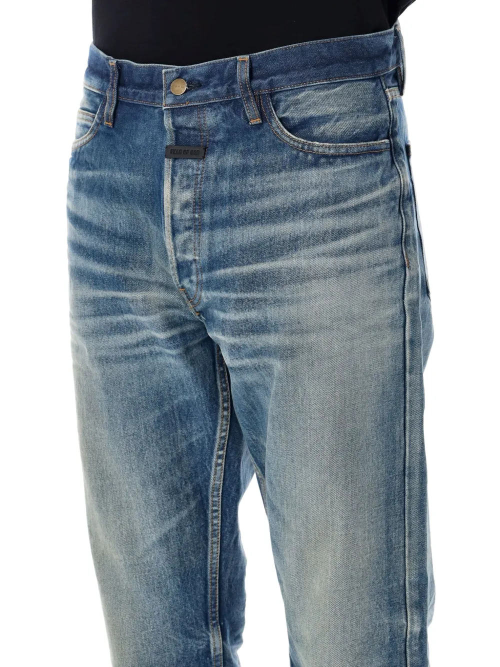 Fear Of God Vintage Wash Straight Jeans In Blue
