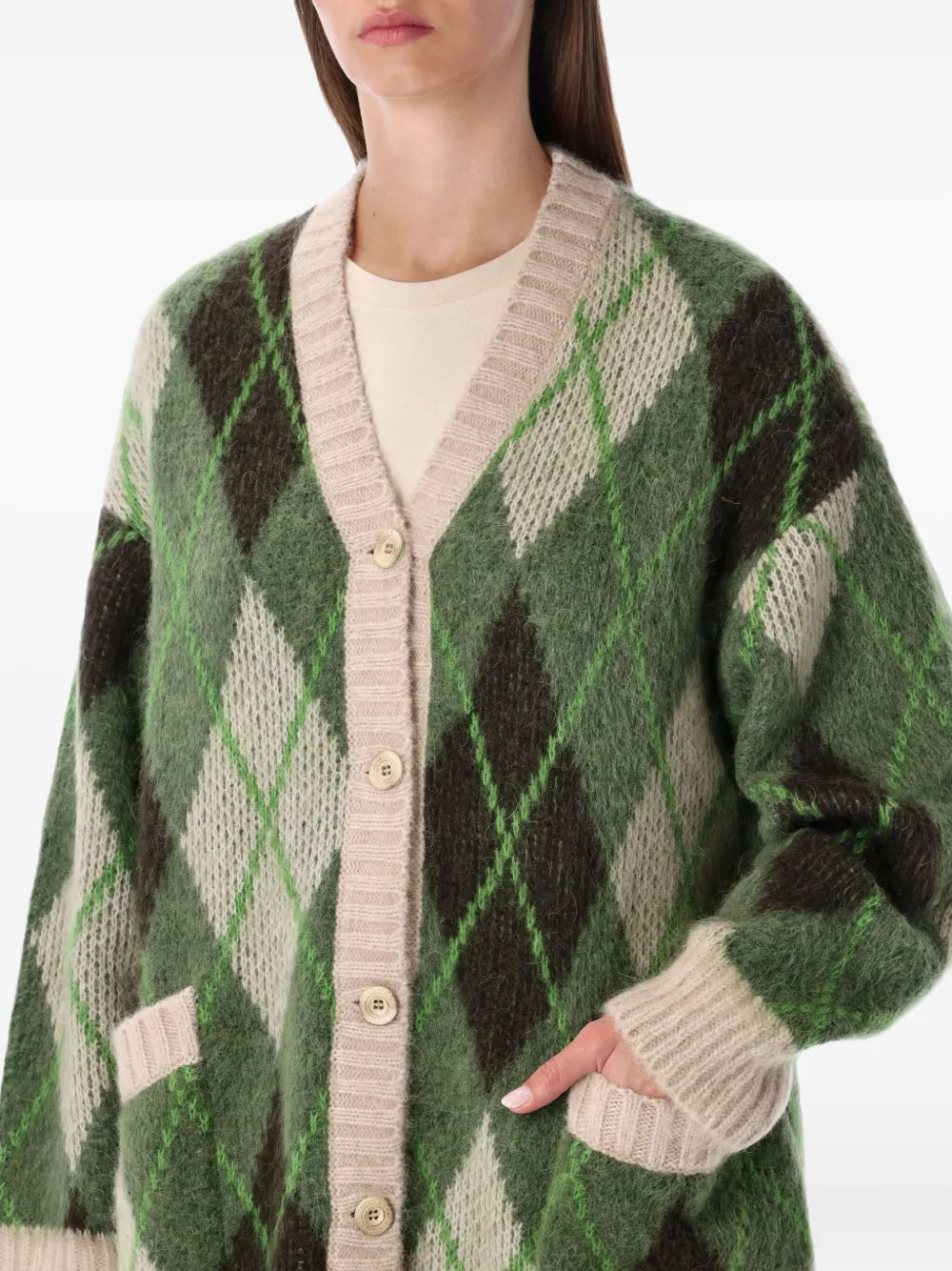 Emporio Armani argyle pocket coat - Groen