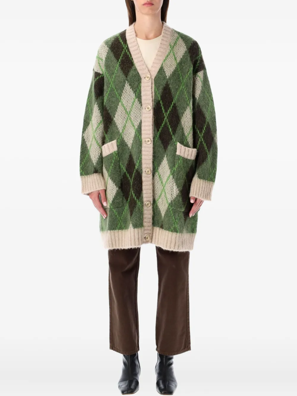 Emporio Armani argyle pocket coat | Green | Image 1