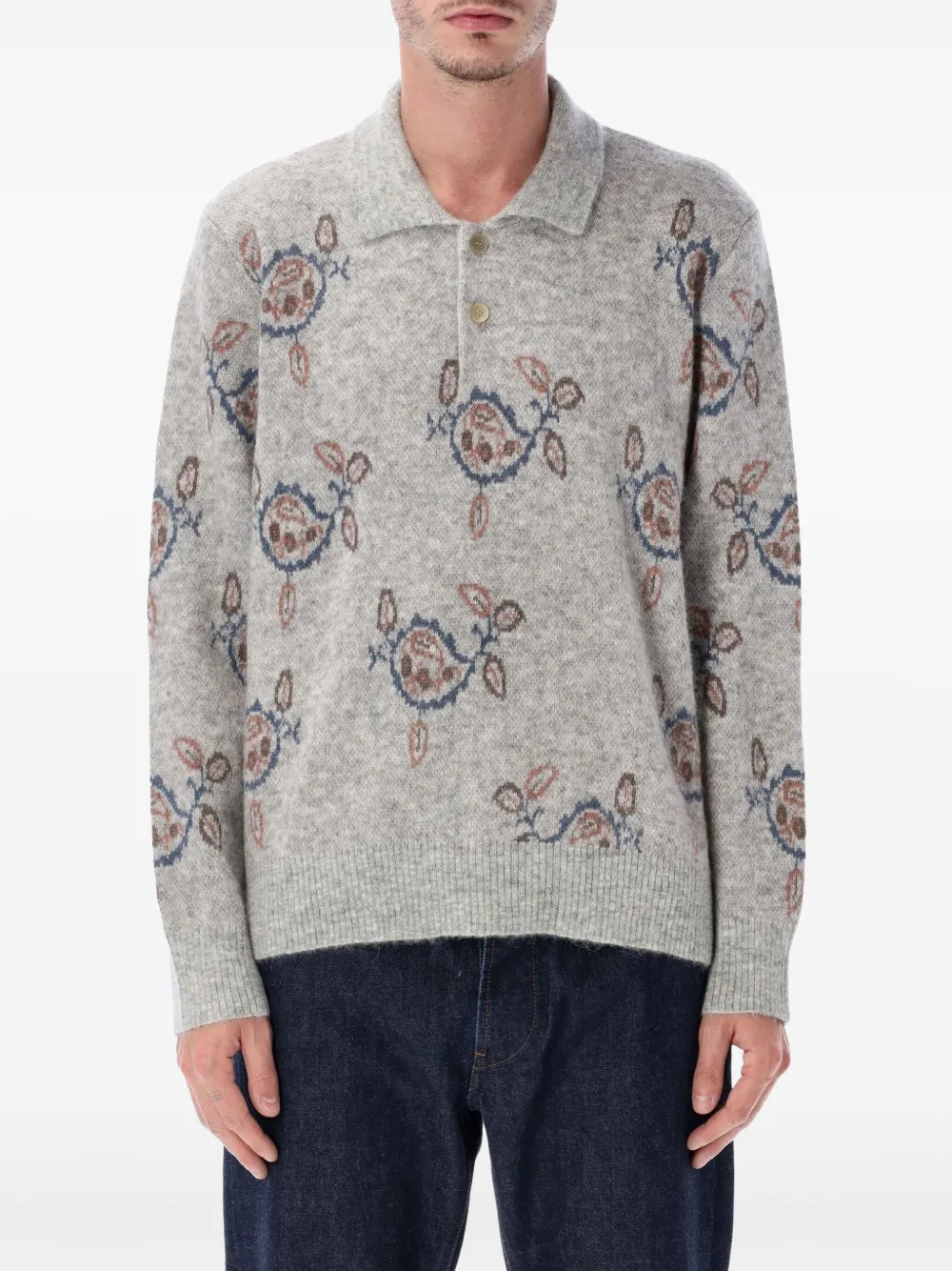 Corridor playera tipo polo tejida de canalé | gris | Image 1