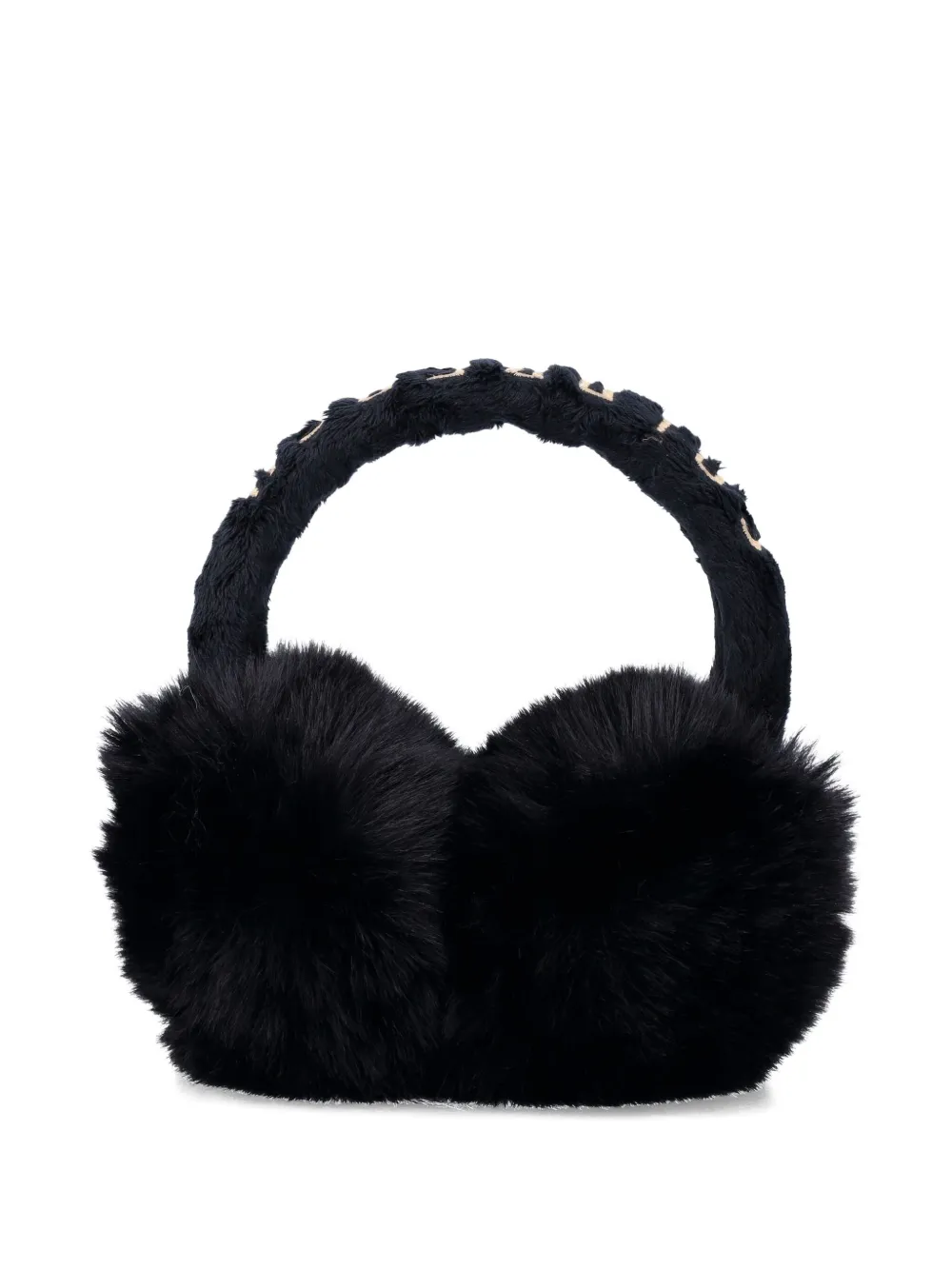 Goldbergh lettering faux fur earmuffs - Zwart
