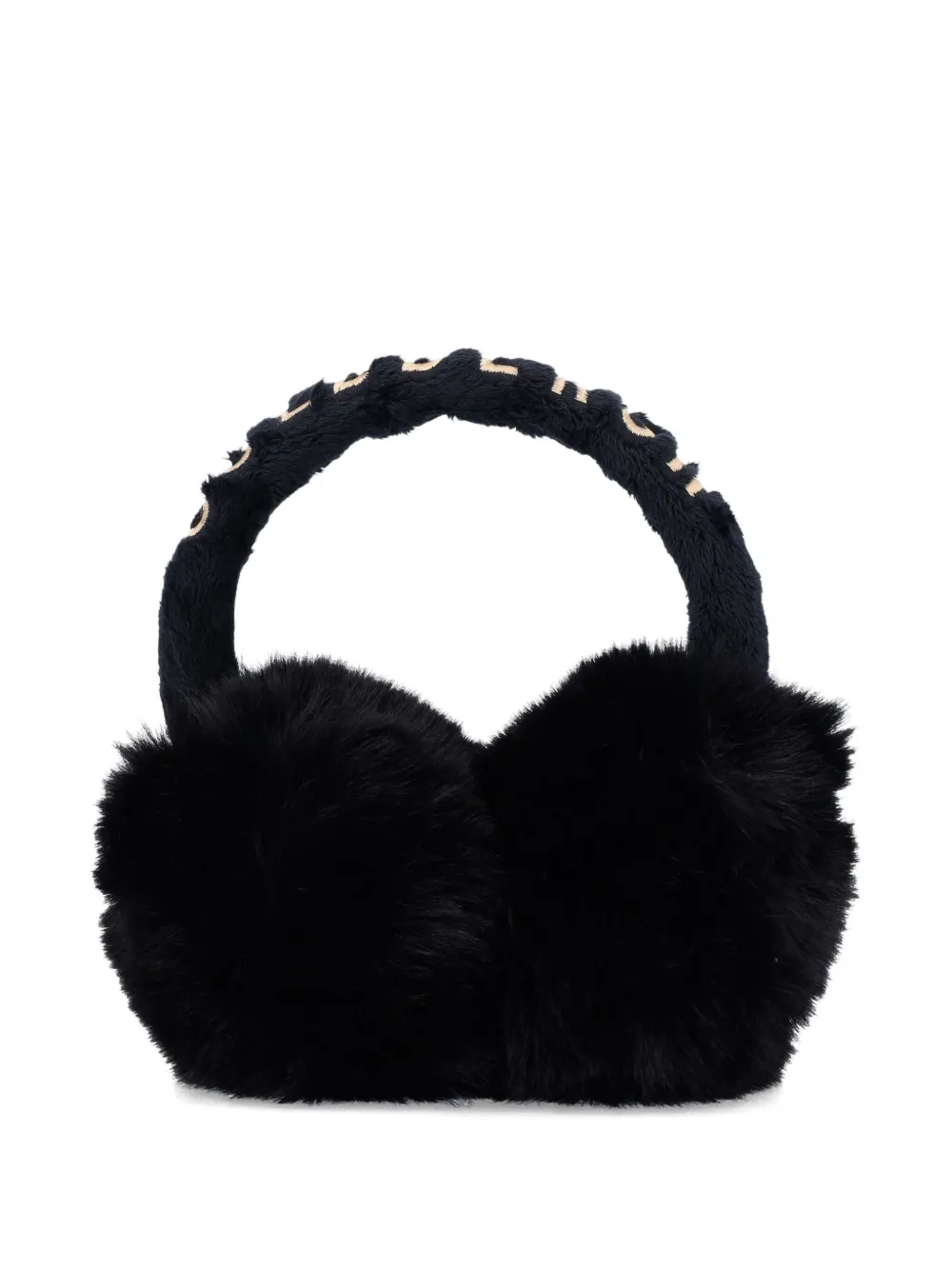 Goldbergh Lettering Faux Fur Earmuffs In Black