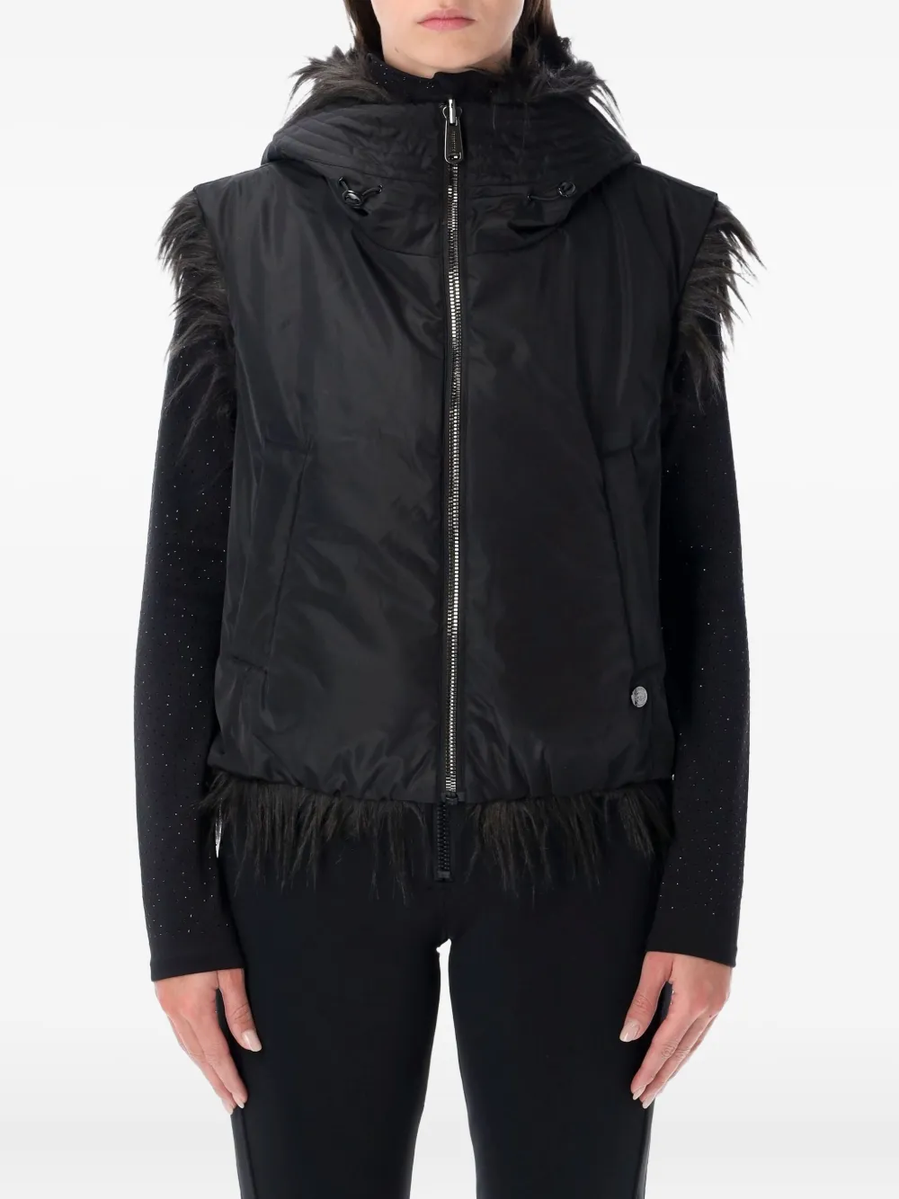 Goldbergh chaleco texturizado con capucha | negro | Image 1