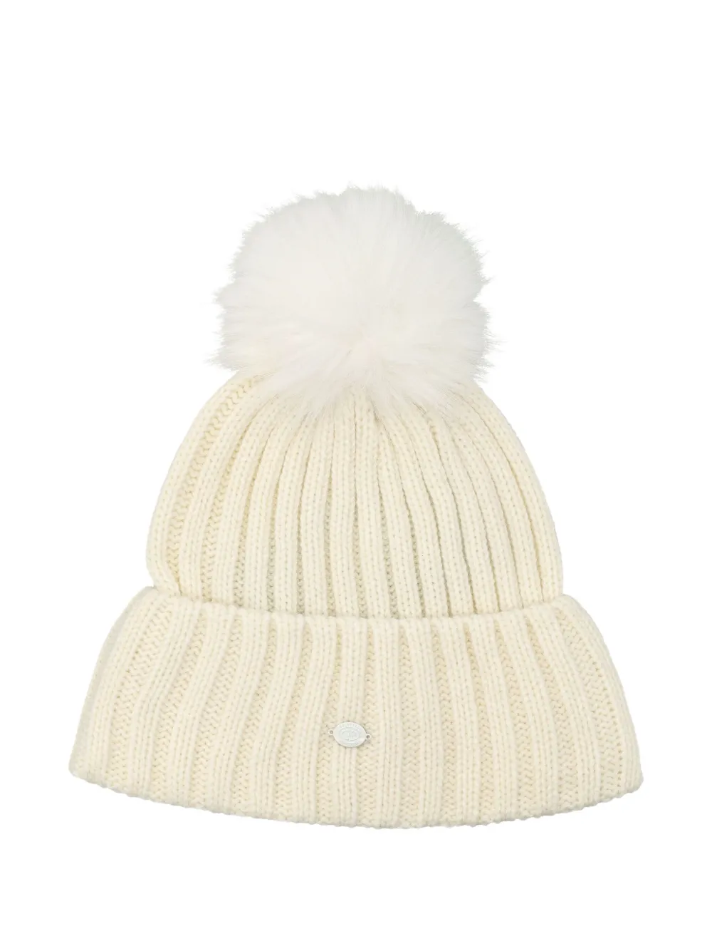 Goldbergh Pompom Ribbed Beanie In Brown