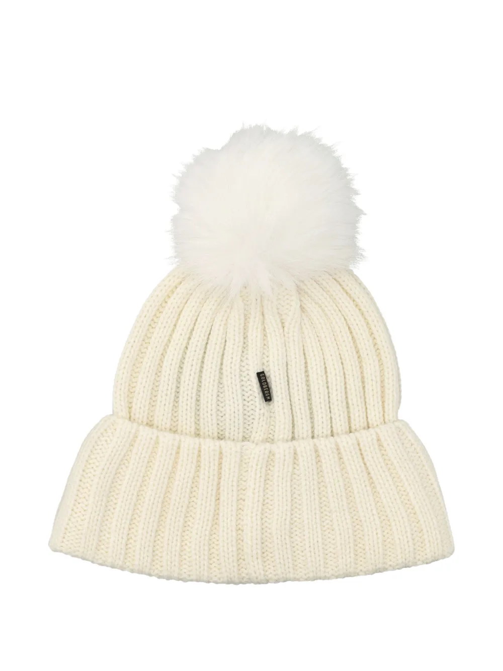 Goldbergh pompom ribbed beanie - Beige
