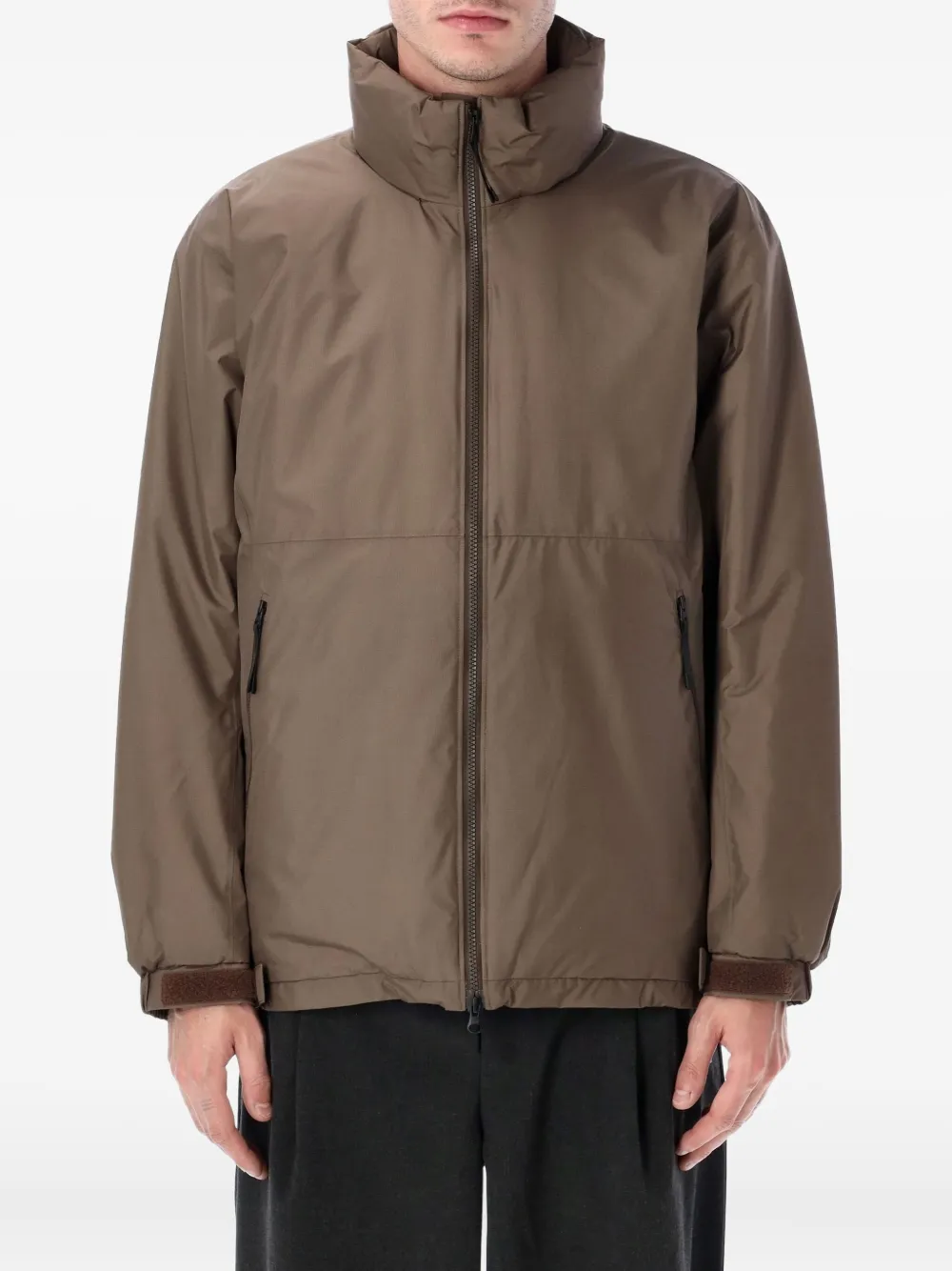 Goldwin zip-up long-sleeve padded jacket - ブラウン Goldwin zip-up long-sleeve padded jacket - ブラウン