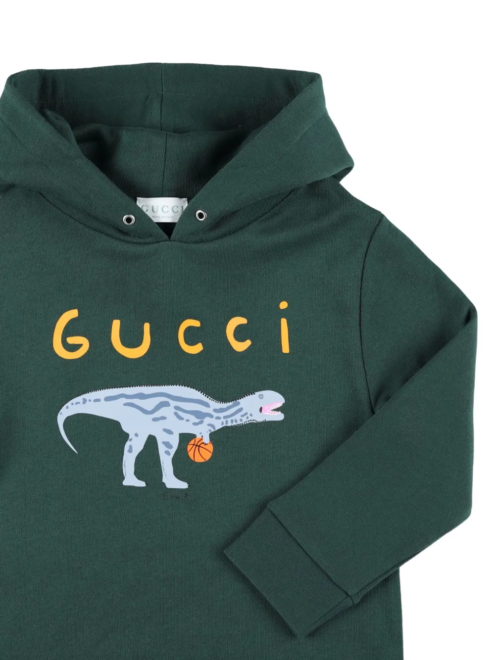 Gucci Kids Hoodie met dinosaurusprint en lange mouwen Groen