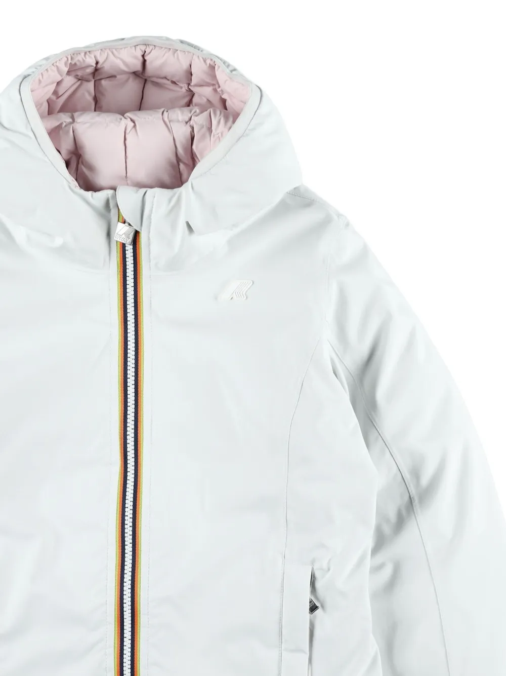 K Way Kids Jack met capuchon en rits Wit