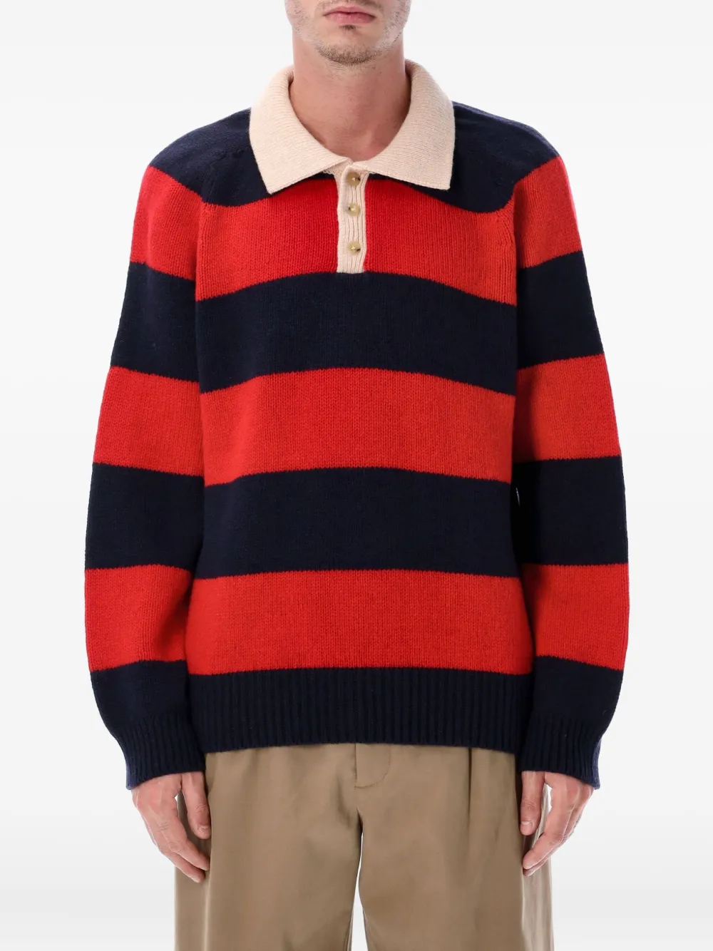 Howlin' striped collared knitwear | Red | Image 1