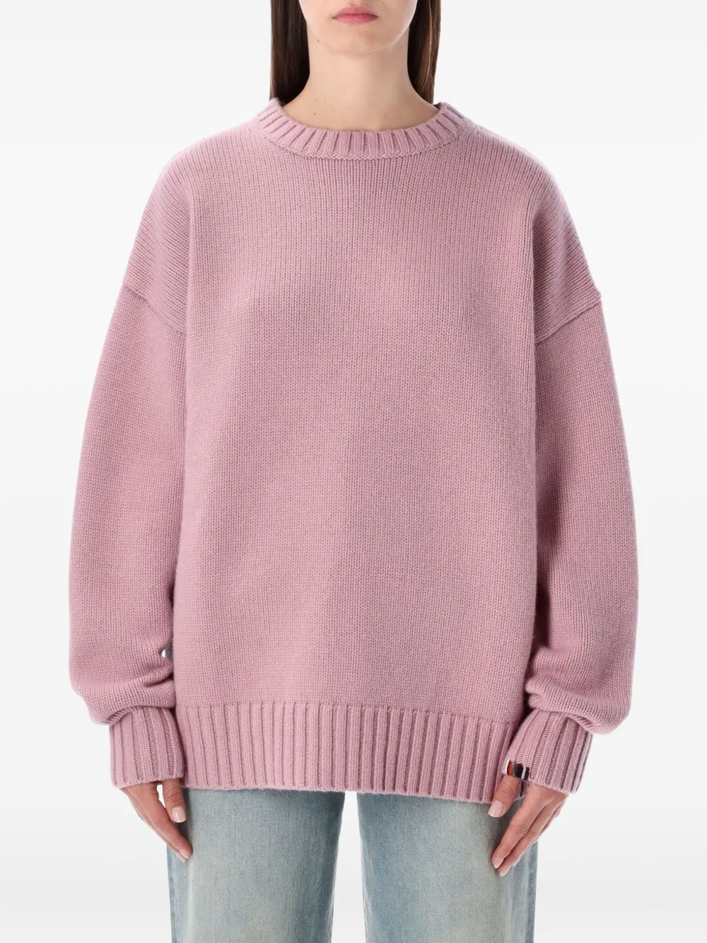 extreme cashmere long-sleeve crew-neck sweater - Rosa