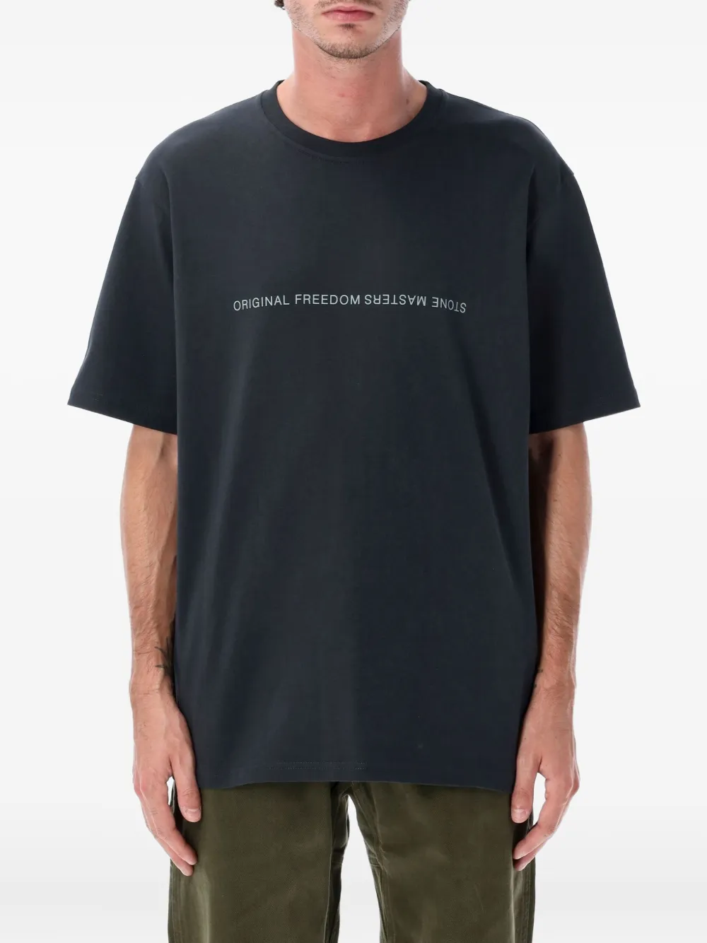 Gramicci Stonemasters Graphic-print Cotton T-shirt In Black
