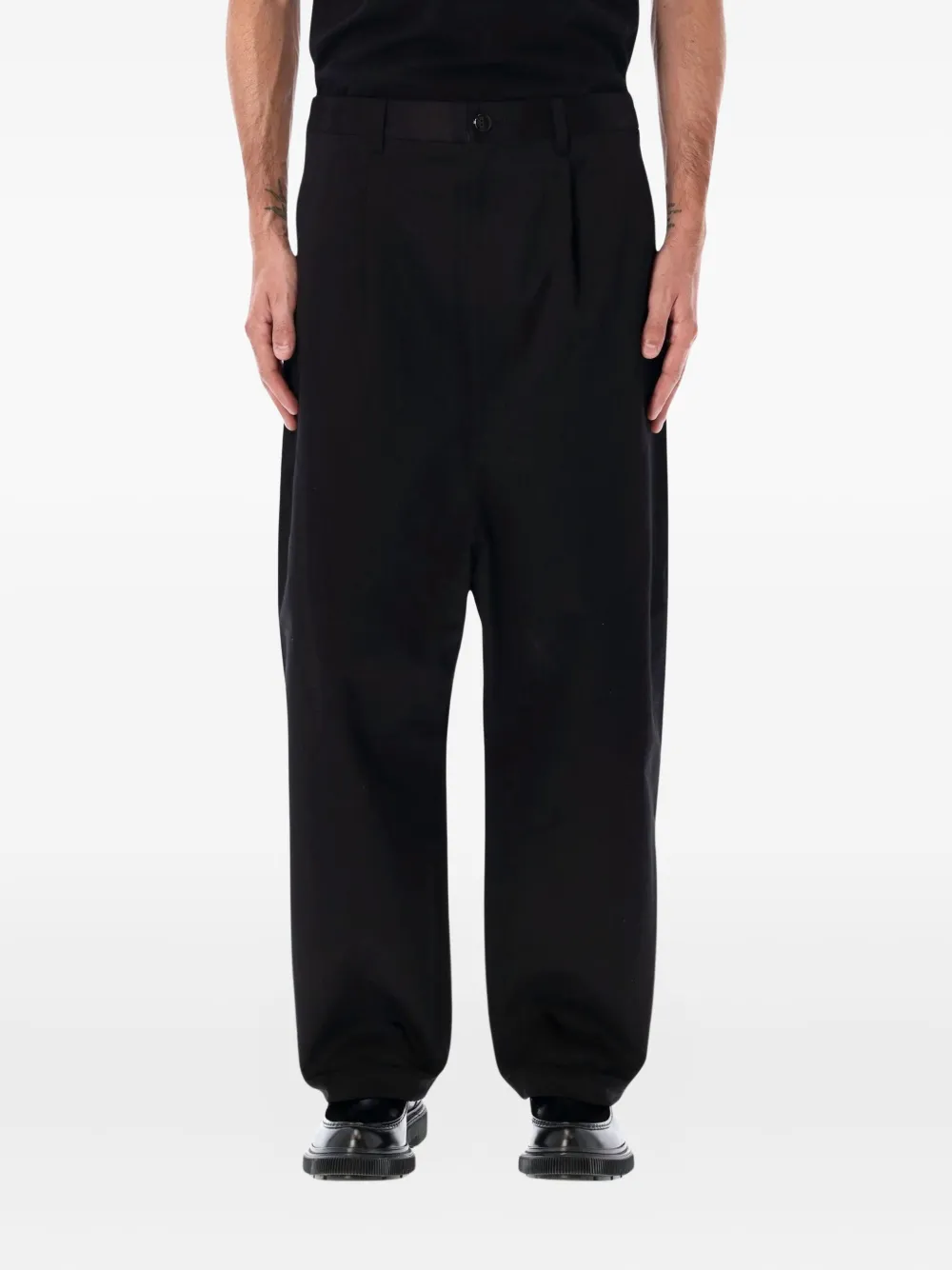Junya Watanabe MAN pleated trousers - ブラック Junya Watanabe MAN pleated trousers - ブラック