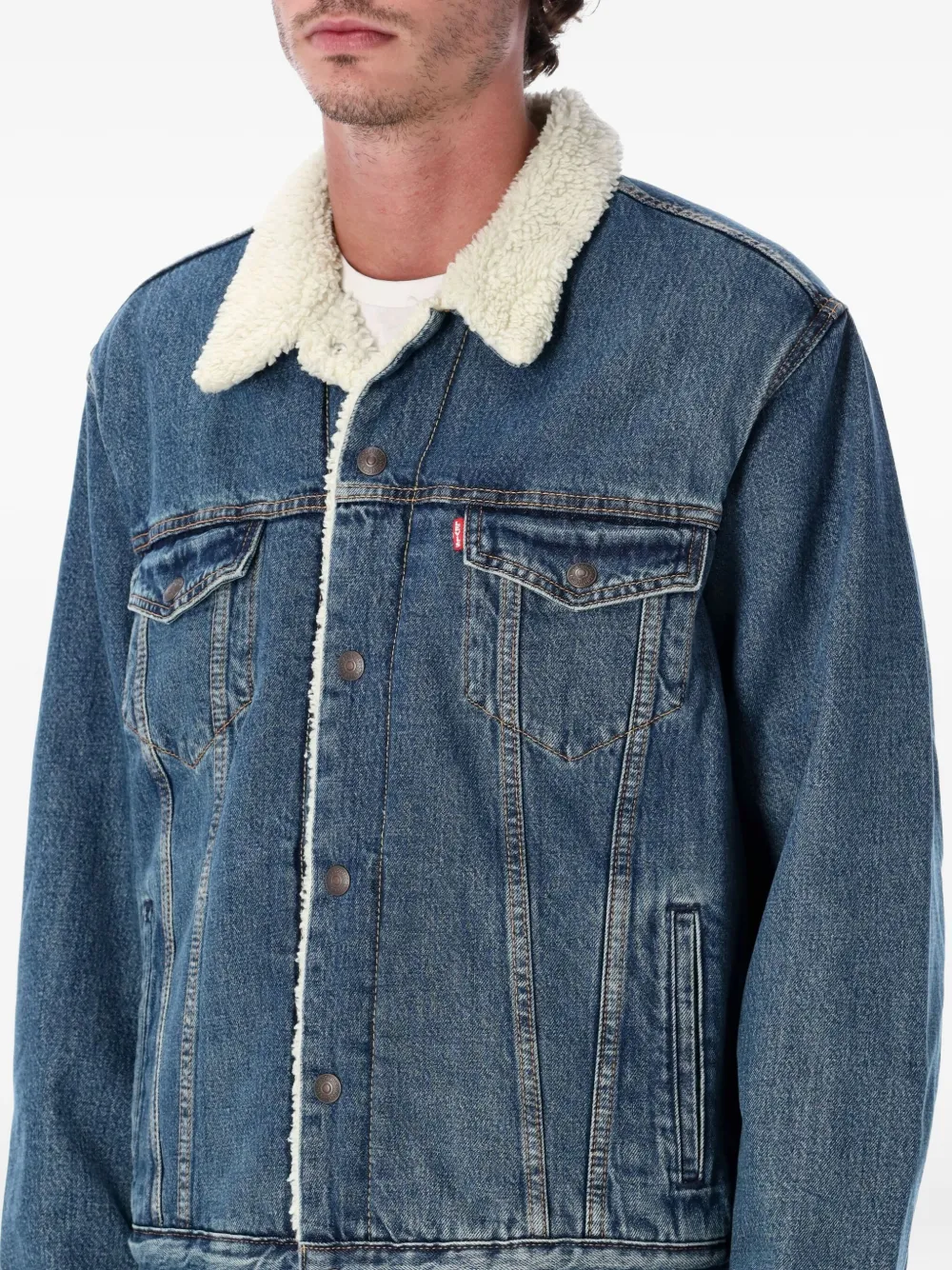Levi's Type Iii Sherpa Trucker Jacket In Blue