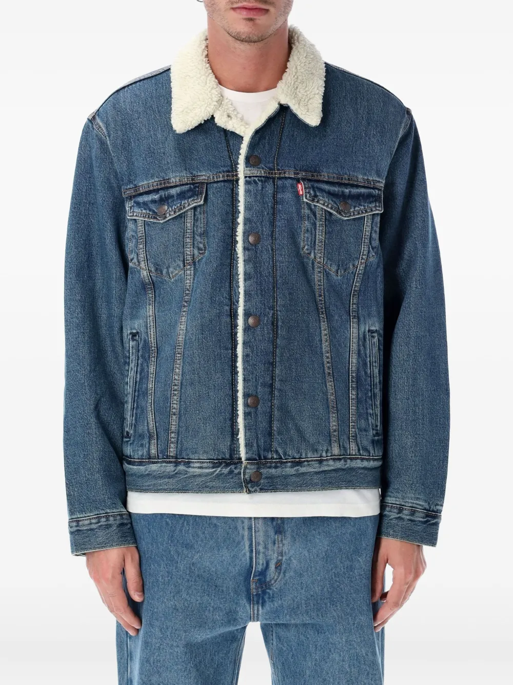 Levi's Type Iii Sherpa Trucker Jacket In Blue