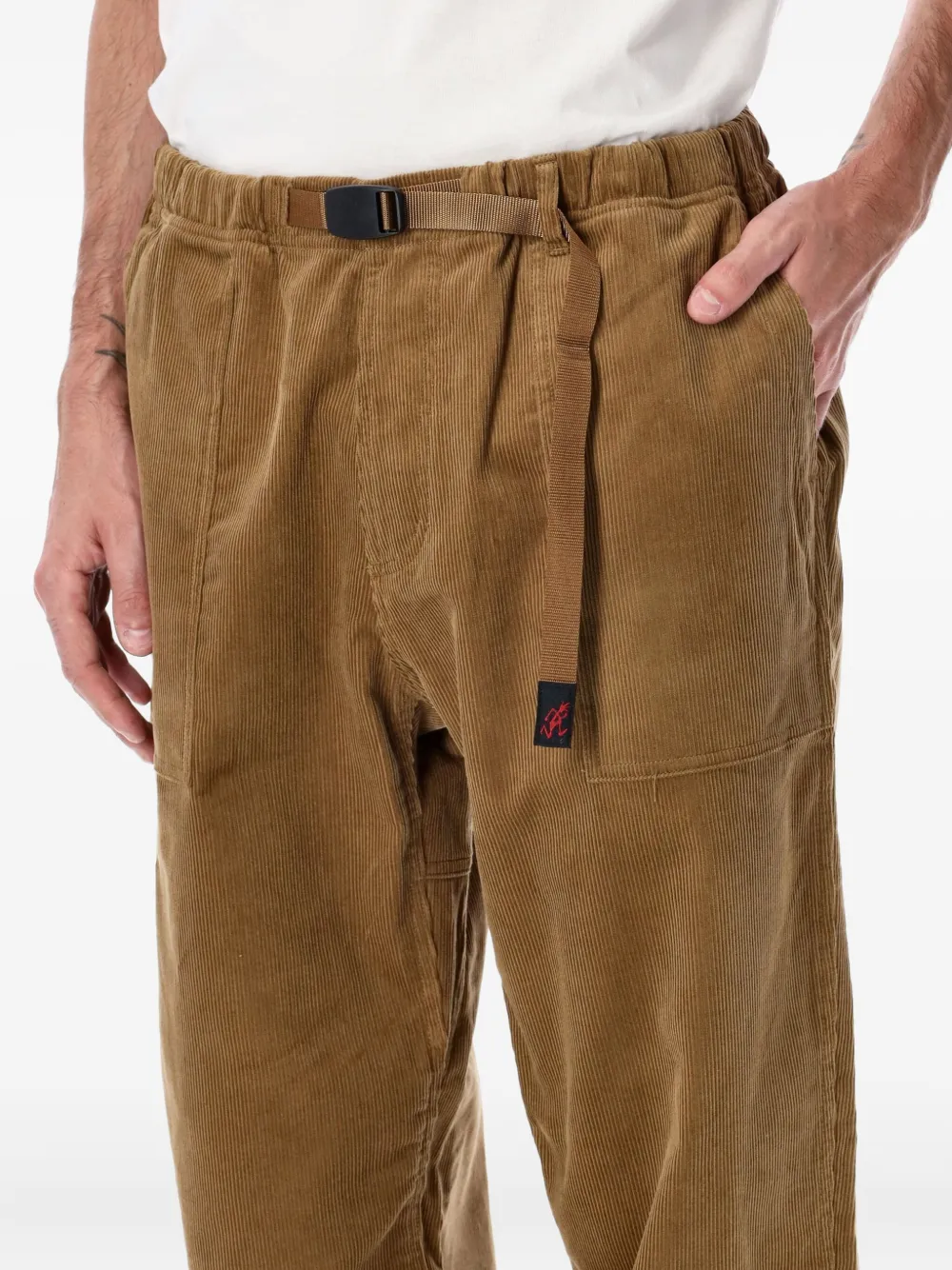 Gramicci Corduroy Loose Tapered Ridge Pants In Brown