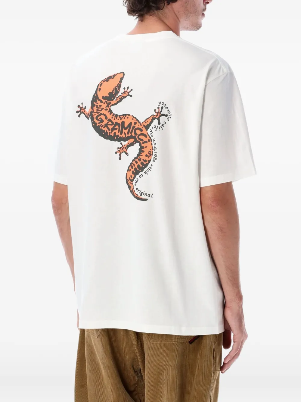 Gramicci Gecko cotton T-shirt - Wit