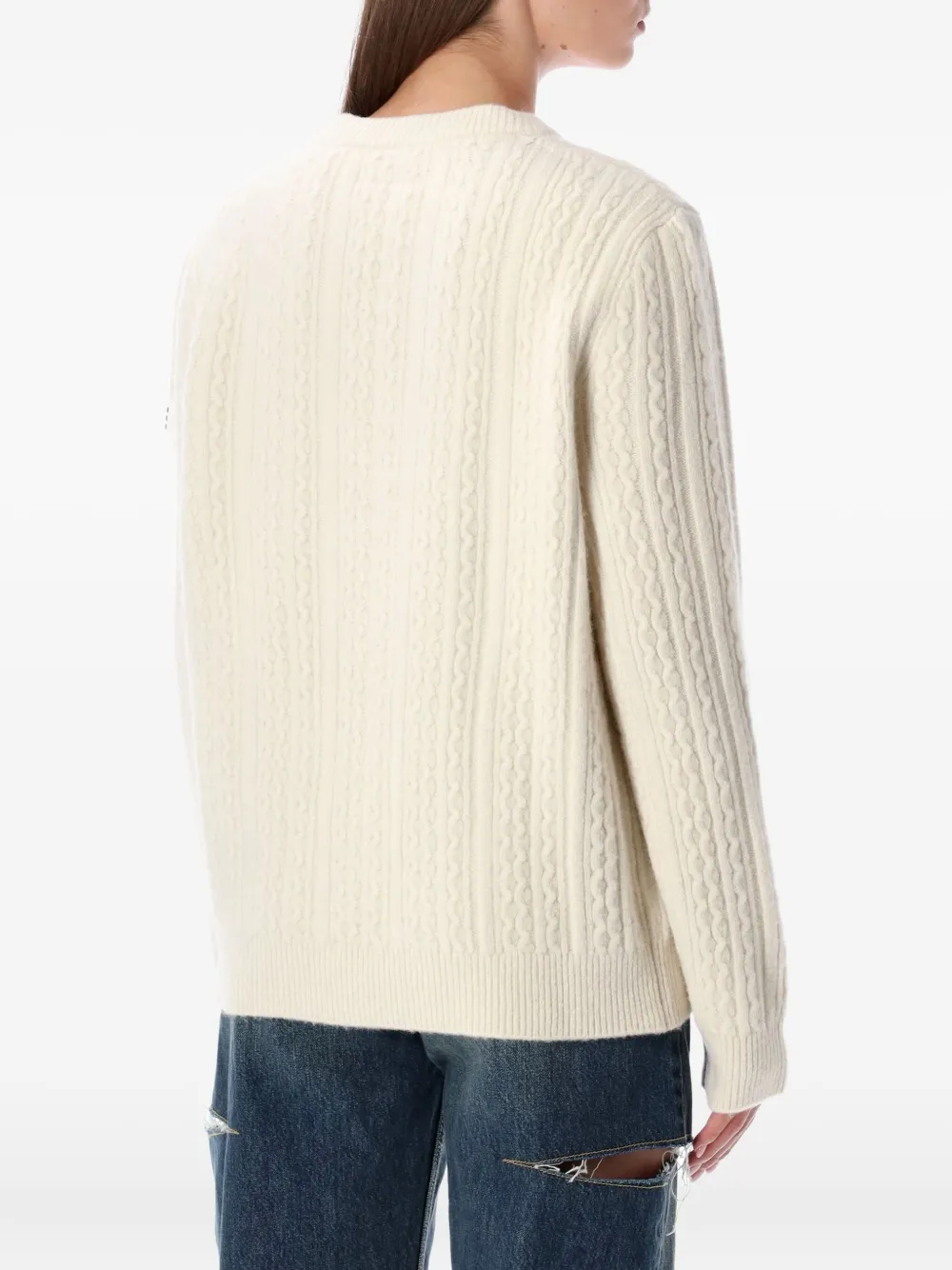 MM6 Maison Margiela cable-knit V-neck sweater | Knitted Sweaters | Image 2