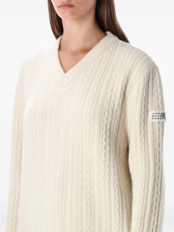 MM6 Maison Margiela ケーブルニット セーター | ニュートラル