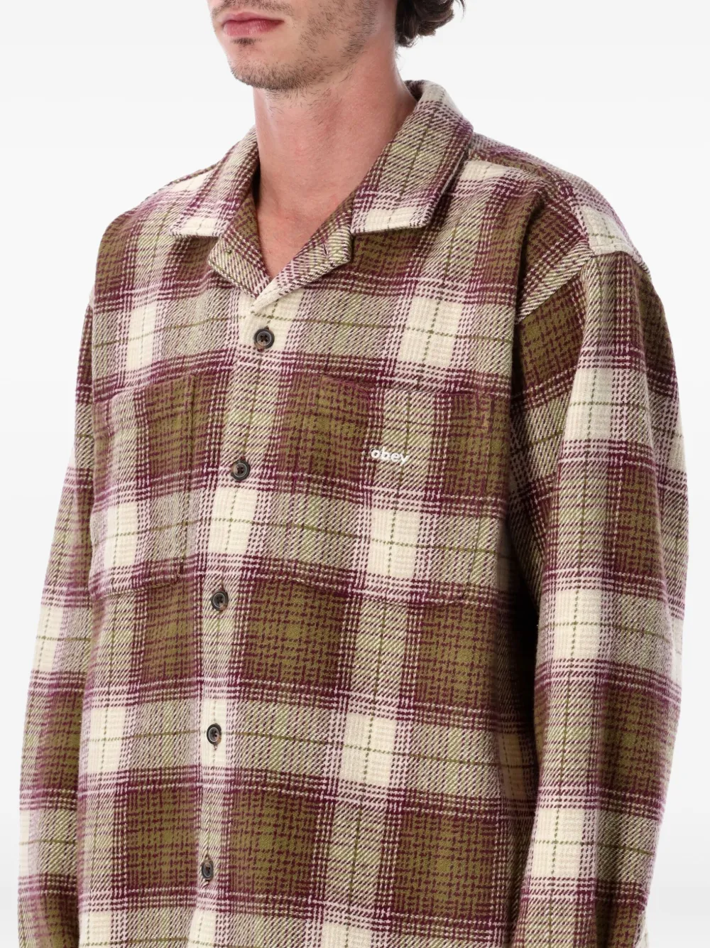  Obey Laurel Plaid Pocket Shirt - Green 
