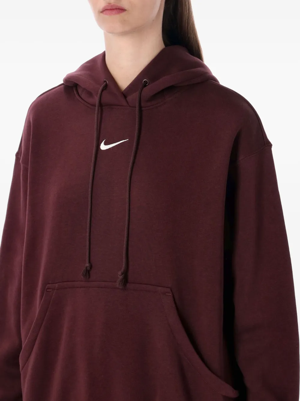 Nike Sportswear Phoenix Fleece Over-oversized Pullover Hoodie In Burgundy