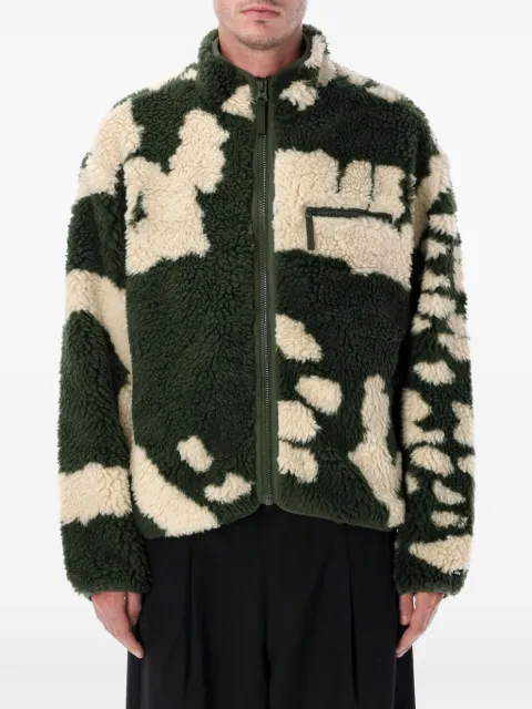 Obey zip-up patterned sherpa jacket 