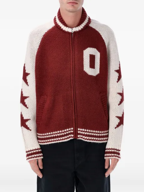 Obey zip-up knitted cardigan