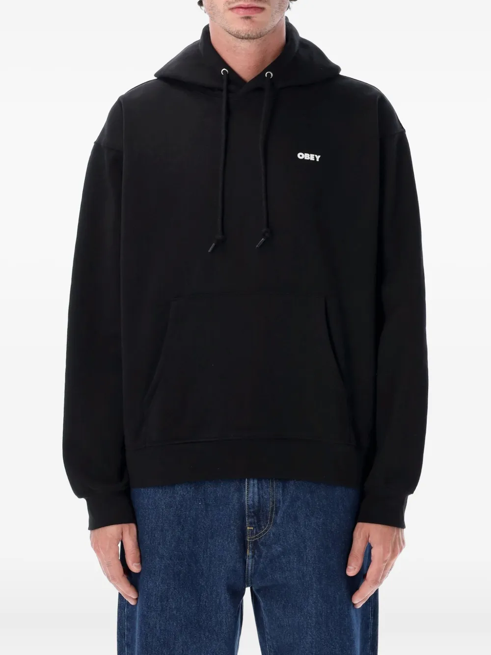 Obey graphic hoodie | Black | Image 1