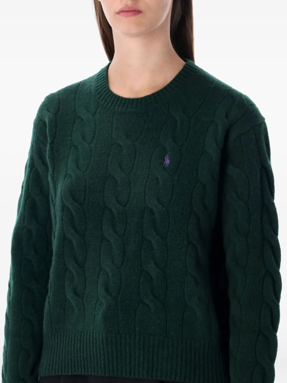 Polo Ralph Lauren Cable-knit Wool And Cashmere-blend Jumper In Green